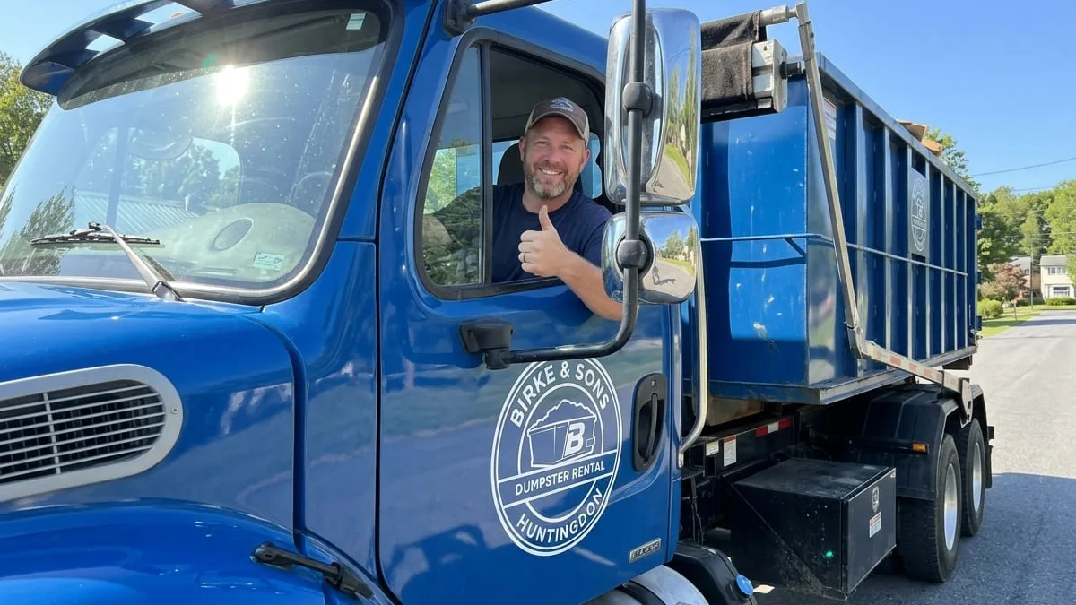 Roll-off dumpster rental in Tyrone, PA delivered by Birke & Sons Dumpster Rental Huntingdon
